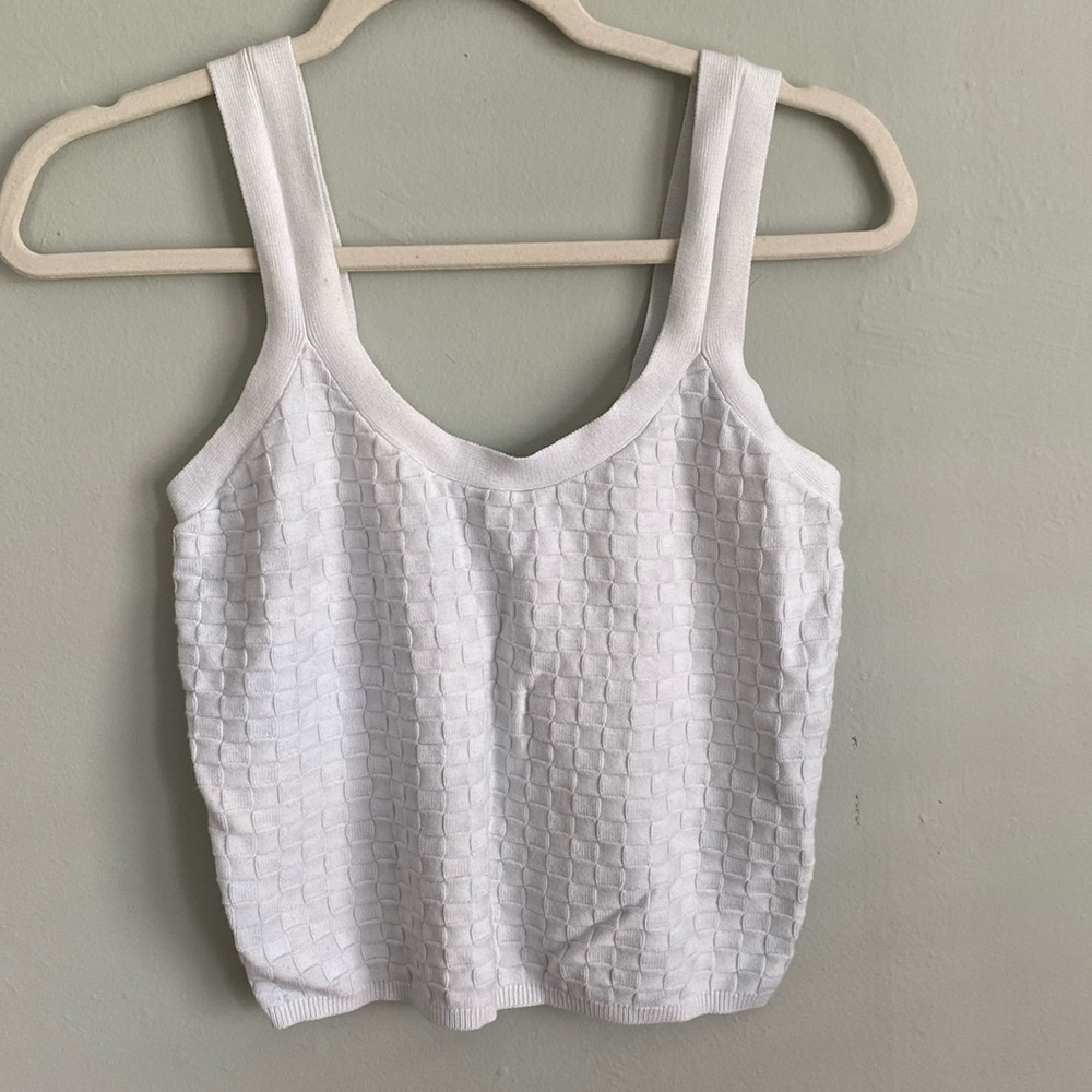 Abercrombie & Fitch Large White Cropped Tank Top